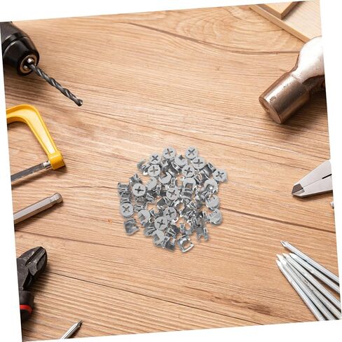 Angoily 50Pcs Eccentric Wheel Screws for Furniture Assembly Zinc Alloy Connectors Fastening Function for Cabinets Beds and Wardrobes in Saudi Arabia