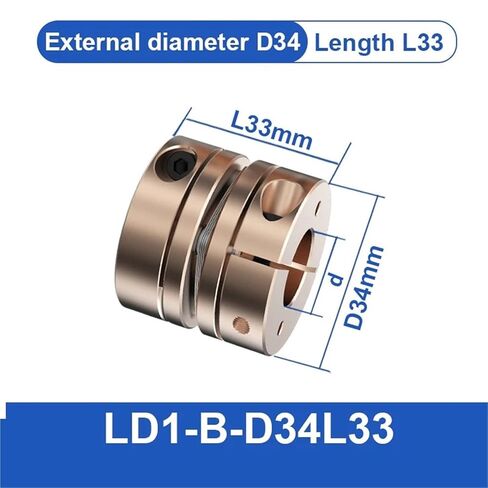 2 قطعة Cloweit واحد الحجاب الحاجز اقتران مقرنة D34 L33 مرنة إلى محرك متدرج مؤازر 5-16 مللي متر قطر الرمح (6.35x12) in Kuwait