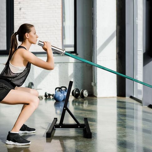 حامل Viking Press Landmine، حامل دعم من الفولاذ عالي التحمل بسعة 400 رطل، مرفق لغم أرضي بارتفاع 30 بوصة مع بطانة مضادة للانزلاق وأقدام مطاطية، يناسب القضبان الأولمبية مقاس 2 بوصة للصالة الرياضية المنزلية in Kuwait