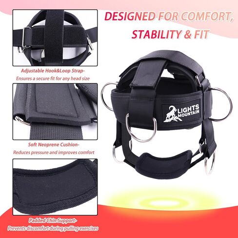 Adjustable Neck Harness with Pulley System & Resistance Bands – Multi-Directional Neck Weight Lifting Training for Strength, Stability & Posture – Padded Head Strap for Athletes & Fitness in Saudi Arabia