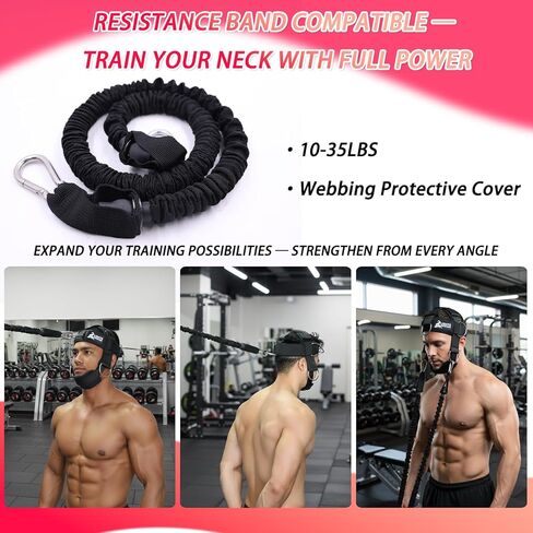 Adjustable Neck Harness with Pulley System & Resistance Bands – Multi-Directional Neck Weight Lifting Training for Strength, Stability & Posture – Padded Head Strap for Athletes & Fitness in Saudi Arabia