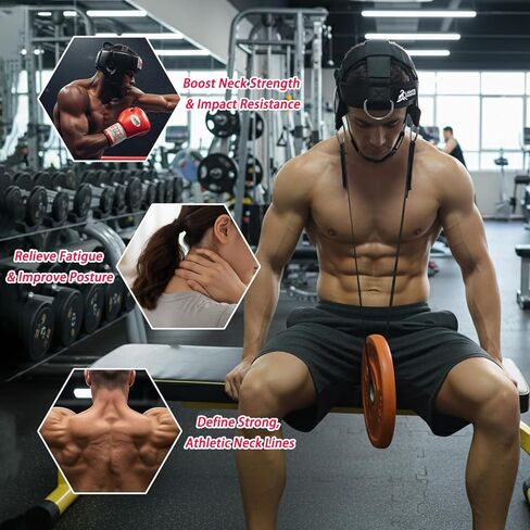 Adjustable Neck Harness with Pulley System & Resistance Bands – Multi-Directional Neck Weight Lifting Training for Strength, Stability & Posture – Padded Head Strap for Athletes & Fitness in Saudi Arabia