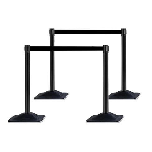 مجموعة دعامات التحكم في الحشود بطول 10 أقدام، (أسود، قاعدة شديدة التحمل | مجموعة ثابتة من 6 قطع) in Kuwait