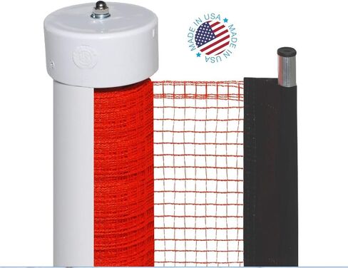 Kidkusion Retractable Driveway Guard | Made in USA | Orange | 25 Ft | Kids Outdoor Safety | Yard and Driveway Visual Barrier Net | Ground Mount | Easy to Install in Kuwait