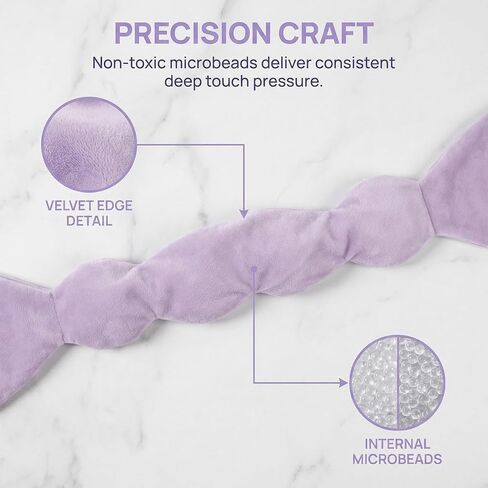 Weighted Eye Mask - Premium Plush Herbal Sleep Mask with 0.5 lb Naturally Lavender Pack for Heat or Cold Use, Contoured Full-Wrap Comfort, 100% Blackout for Rest & Travel (Lavender) in Kuwait