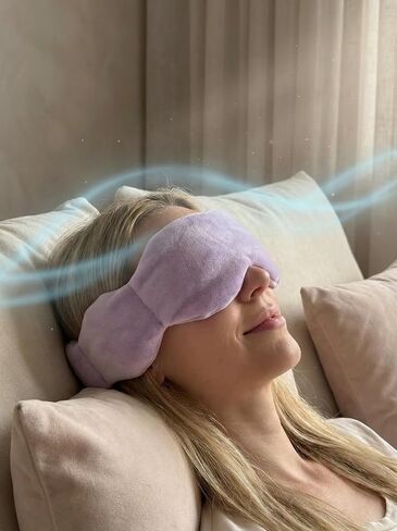 Weighted Eye Mask - Premium Plush Herbal Sleep Mask with 0.5 lb Naturally Lavender Pack for Heat or Cold Use, Contoured Full-Wrap Comfort, 100% Blackout for Rest & Travel (Lavender) in Kuwait