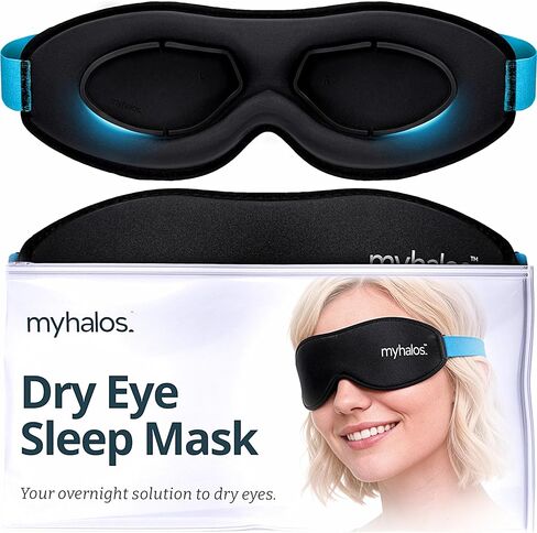 نظارات MyHalos® Moisture Chamber للعيون الجافة - قناع النوم للعيون الجافة - قابل لإعادة الاستخدام وناعم - قناع نوم مرطب ونظارات رطوبة للرجال والنساء in Kuwait