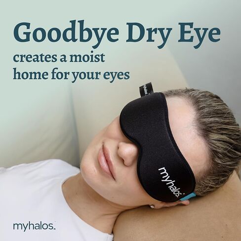 نظارات MyHalos® Moisture Chamber للعيون الجافة - قناع النوم للعيون الجافة - قابل لإعادة الاستخدام وناعم - قناع نوم مرطب ونظارات رطوبة للرجال والنساء in Kuwait