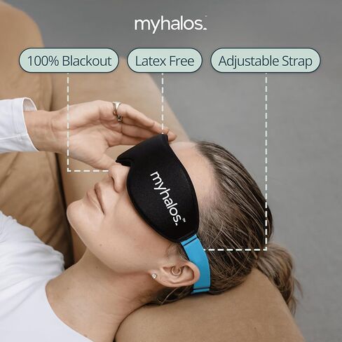 نظارات MyHalos® Moisture Chamber للعيون الجافة - قناع النوم للعيون الجافة - قابل لإعادة الاستخدام وناعم - قناع نوم مرطب ونظارات رطوبة للرجال والنساء in Kuwait