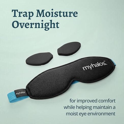 نظارات MyHalos® Moisture Chamber للعيون الجافة - قناع النوم للعيون الجافة - قابل لإعادة الاستخدام وناعم - قناع نوم مرطب ونظارات رطوبة للرجال والنساء in Kuwait