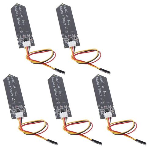 Capacitive Soil Sensor Module 5PCS Black Durable 3.3~5.5V Humidity Detection Sensors with Analog Sensor Cable Integrated Circuits in Saudi Arabia
