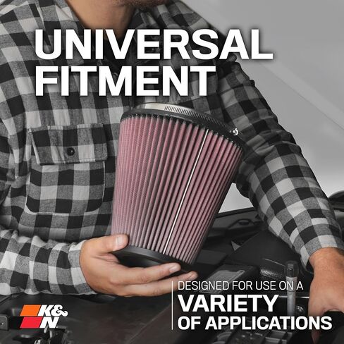 K&N High-Flow Original Lifetime Universal Clamp-On Air Filter: High Performance, Premium, Washable: Flange Diameter: 3.5 In, Filter Height: 9 In, Flange Length: 1.75 In, Shape: Round Tapered, RE-0920 in Saudi Arabia