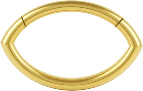 Gold Anodized Oval Shape 16 Gauge - 6mm Diameter 316L Surgical Steel Hinged Clicker Segment Ring, Cartilage, Helix, Tragus, Piercing Jewelry in Kuwait