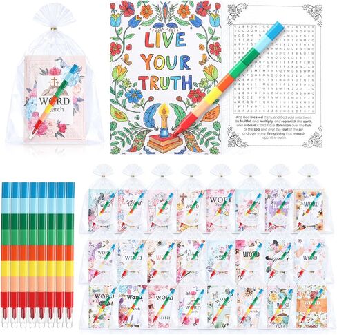 24 Mindful Patterns Coloring Book Flower Coloring Books Bulk with 24 Crayons Mini DIY Books for Adult Art Stress Relief Drawing Book Stuffers Party Favors, Goodie Bag Filler and Holiday Gifts in Saudi Arabia