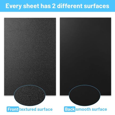 4 Pack Black ABS Plastic Sheet 1/8 Inch Thick 12" x 16", Dual Textured ABS Sheets 1/8 Inch Rigid Moldable Panels for DIY Projects, Enclosures & Structural Parts in Saudi Arabia