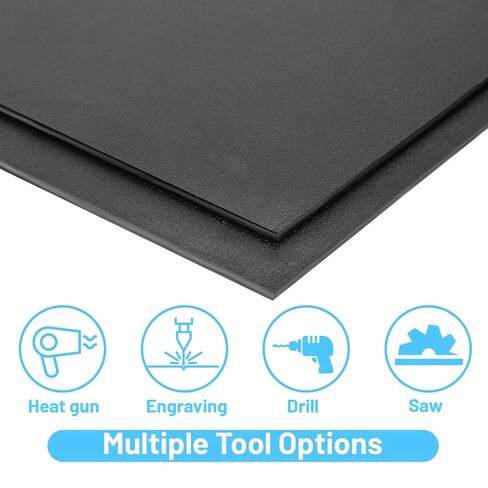 4 Pack Black ABS Plastic Sheet 1/8 Inch Thick 12" x 16", Dual Textured ABS Sheets 1/8 Inch Rigid Moldable Panels for DIY Projects, Enclosures & Structural Parts in Saudi Arabia