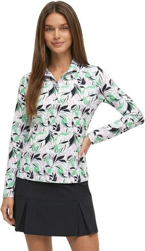 Stella Parker Women's Athletic Long Sleeve Quarter Zip Tennis Shirt in Kuwait
