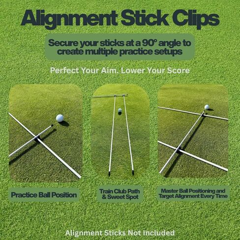 Golf Alignment Stick Clips (3 Pack) – Upgraded New Version – More Flexible & More Durable – Training Aid for Ball Position & Parallel Line Setup in Saudi Arabia
