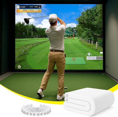 Golf Simulator Impact Screen, 3D Air Mesh Impact Screen for Golf Training Indoor/Outdoor, HD Projector Screen for Home Hitting Practice with Grommet Holes & Bungee Cords in Saudi Arabia
