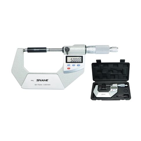 SHAHE 0-1 بوصة ميكرومتر رقمي IP65، الدقة 0.00005 بوصة/0.001 مم، بوصة/ملليمتر LCD أدوات قياس ميكرومتر رقمية بفرجار، حافظة واقية (مع بطارية) in Kuwait