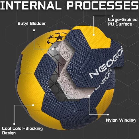 كرة قدم مقاس 5 للشباب البالغين، جلد بولي يوريثان مقاوم للماء مع طبقات مخفية مقاس رسمي 5 كرات قدم داخلية وخارجية للعب والتدريب (مفرغة) in Kuwait