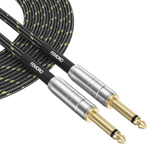 FEMORO Electric Guitar Cable 10 ft, Instrument 1/4 Inch Audio 22AWG Cord TS Straight Analog Signal Cords for Acoustic/Electric/Bass Guitar to Amplifier Amp Audio Interface Stereo Mixer in Saudi Arabia