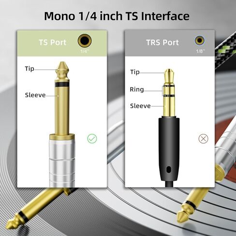 FEMORO Electric Guitar Cable 10 ft, Instrument 1/4 Inch Audio 22AWG Cord TS Straight Analog Signal Cords for Acoustic/Electric/Bass Guitar to Amplifier Amp Audio Interface Stereo Mixer in Saudi Arabia