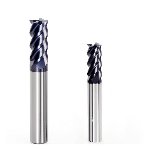Carbide End Mill Titanium Coated Corner Round R0.5 HRC 50° 4 Flutes Tungsten Steel Milling Cutter Tools 4mm-12mm CNC Lathe Cutting Tool(D4.0xR0.5xD4xL75) in Saudi Arabia
