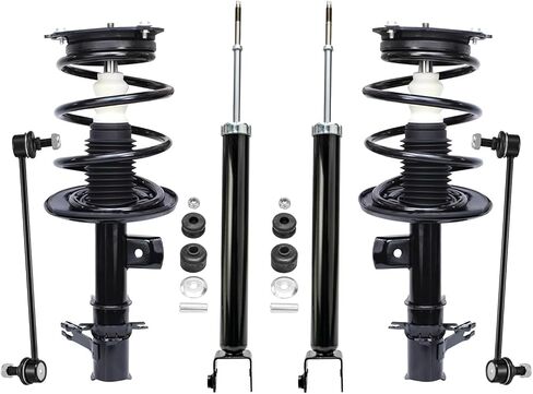 Detroit Axle - 6pc Struts Shocks kit for 2007-2013 Nissan Altima Complete 2 Front Quick Install Ready Struts with Coil Spring Assembly 2 Sway Bar Links + 2 Rear Shock Absorbers Replacement Suspension in Saudi Arabia