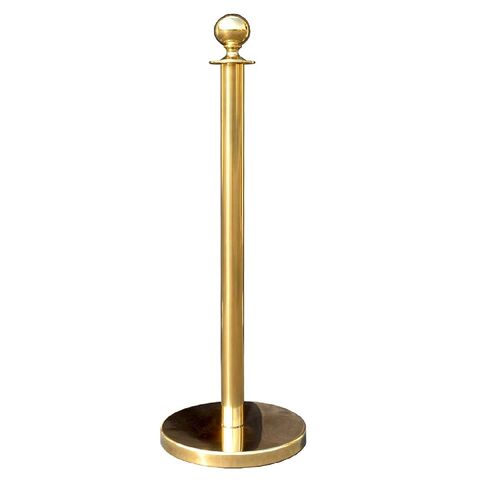 Gold Crown Top Decorative Rope Safety Queue Stanchion Barrier in 3 pcs Set, VIP Crowd Control (72" Pink Velvet) in Kuwait