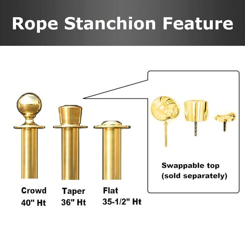 Gold Crown Top Decorative Rope Safety Queue Stanchion Barrier in 3 pcs Set, VIP Crowd Control (72" Pink Velvet) in Kuwait