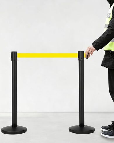 مجموعة دعامات حزام تجارية قابلة للسحب (4 عبوات)، حاجز للتحكم في الحشود بقواعد معدنية شديدة التحمل وحبال حمراء بطول 6.6 قدم، وعمود انتظار من الفولاذ الكربوني لمقسم الخط في الفندق والمسرح والحفلة الموسيقية in Kuwait