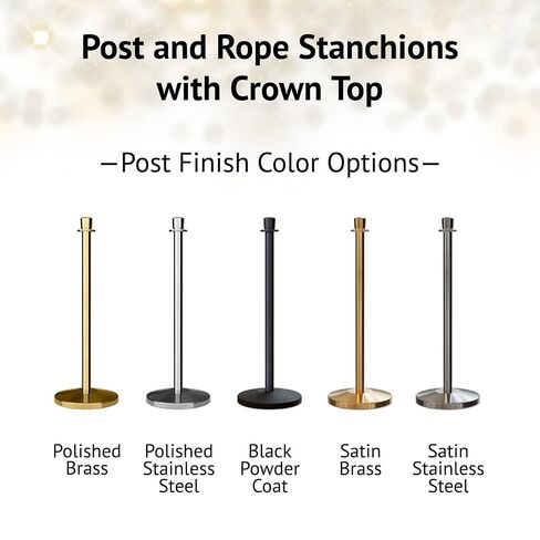 Montour Line Cline Post and Rope Stanchion Set - Black with Sloped Base and Crown Top - Includes (2) Posts in Kuwait