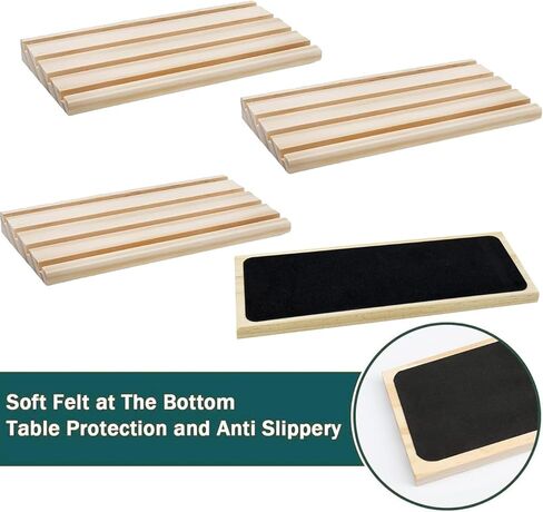 4 Wooden Rummy Replacement Racks/Trays for Rummikub Game, Rummy Cube Game Holders Only, 4 Wooden Racks for Okey Board Game in Saudi Arabia
