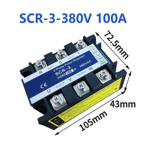 SCR-100A 380VAC ثلاث مراحل الجهد المنظم وحدة تحكم الطاقة 0-10V 4-20mA 1-5V in Kuwait