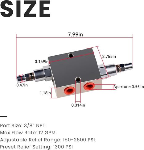 DCRV45-06N Dual Crossover Hydraulic Relief Cushion Valve (3/8" NPT Port, 12 GPM Max Flow) Fits for Reversible Hydraulic Motors and Can Be Used as a Cushion Valve for a Double Acting Cylinder in Saudi Arabia