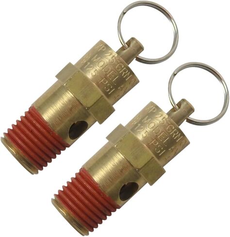 For ST25-1A ST Series Brass ASME Safety Valve, 200 psi Set Pressure, 1/4" Male NPT Threaded Inlet Connection, Pack of 2 in Saudi Arabia
