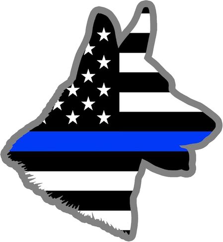 Blue Lives Matter Service Dog Flag Sticker German Shepard 3 Inch Laptop Decal in Saudi Arabia