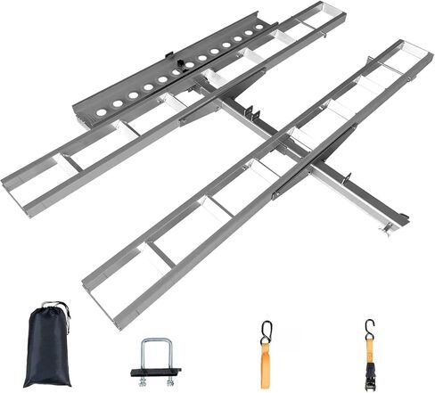 GAOMON Motorcycle Hitch Carrier Rack - Ultra-Duty Anti-Wobble System & Non-Slip Arched Ramp | Quick-Connect Stabilization for Dirt Bike Transport Solution | Professional-Grade 600LB in Saudi Arabia