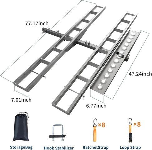 GAOMON Motorcycle Hitch Carrier Rack - Ultra-Duty Anti-Wobble System & Non-Slip Arched Ramp | Quick-Connect Stabilization for Dirt Bike Transport Solution | Professional-Grade 600LB in Saudi Arabia