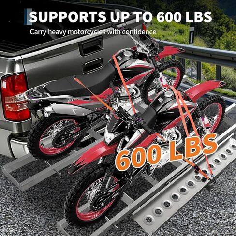 GAOMON Motorcycle Hitch Carrier Rack - Ultra-Duty Anti-Wobble System & Non-Slip Arched Ramp | Quick-Connect Stabilization for Dirt Bike Transport Solution | Professional-Grade 600LB in Saudi Arabia