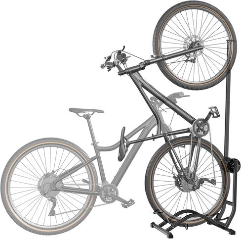 حامل أرضية للدراجة قائم بذاته من PEGZONE، رف تخزين دراجات أفقي عمودي، حامل دراجة قائم بذاته للخدمة الشاقة بوزن 77 رطلاً للمرآب المنزلي، تخزين داخلي للدراجات موفر للمساحة، تركيب ذكي في اتجاهين in Kuwait