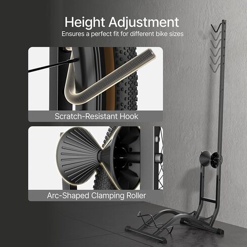 حامل أرضية للدراجة قائم بذاته من PEGZONE، رف تخزين دراجات أفقي عمودي، حامل دراجة قائم بذاته للخدمة الشاقة بوزن 77 رطلاً للمرآب المنزلي، تخزين داخلي للدراجات موفر للمساحة، تركيب ذكي في اتجاهين in Kuwait