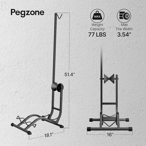حامل أرضية للدراجة قائم بذاته من PEGZONE، رف تخزين دراجات أفقي عمودي، حامل دراجة قائم بذاته للخدمة الشاقة بوزن 77 رطلاً للمرآب المنزلي، تخزين داخلي للدراجات موفر للمساحة، تركيب ذكي في اتجاهين in Kuwait