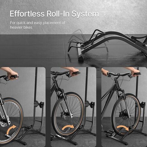 حامل أرضية للدراجة قائم بذاته من PEGZONE، رف تخزين دراجات أفقي عمودي، حامل دراجة قائم بذاته للخدمة الشاقة بوزن 77 رطلاً للمرآب المنزلي، تخزين داخلي للدراجات موفر للمساحة، تركيب ذكي في اتجاهين in Kuwait