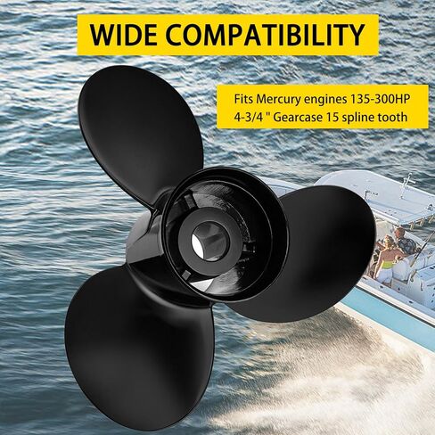 16 x 20 Upgrade Aluminum Outboard Boat Propeller for Mercury135-300HP Mercruiser Alpha Bravo ONE 16 diax 20 Pitch 15 Spline Tooth RH in Kuwait