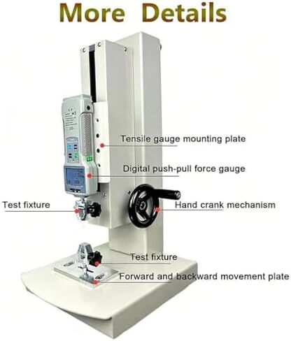 Digital Tensile Testing Machine 10-1000N, 5 Probes, 300mm Stroke, Hand Crank, Vertical Bench for Textile, Sports, Fishing, Accurate Pressure Measurement (20N-2KG) in Saudi Arabia