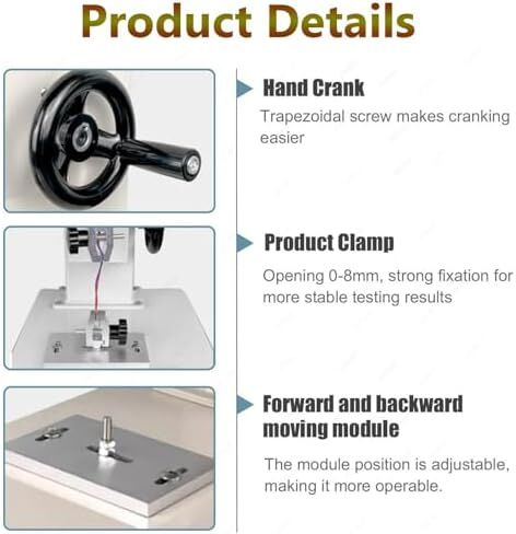 Digital Tensile Testing Machine 10-1000N, 5 Probes, 300mm Stroke, Hand Crank, Vertical Bench for Textile, Sports, Fishing, Accurate Pressure Measurement (20N-2KG) in Saudi Arabia