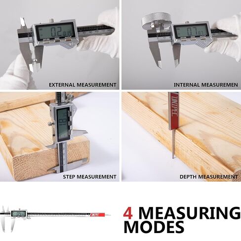 فرجار قابل لإعادة الشحن مقاس 12 بوصة، أداة قياس ميكرومتر من الفولاذ المقاوم للصدأ مع شاشة LCD كبيرة in Kuwait