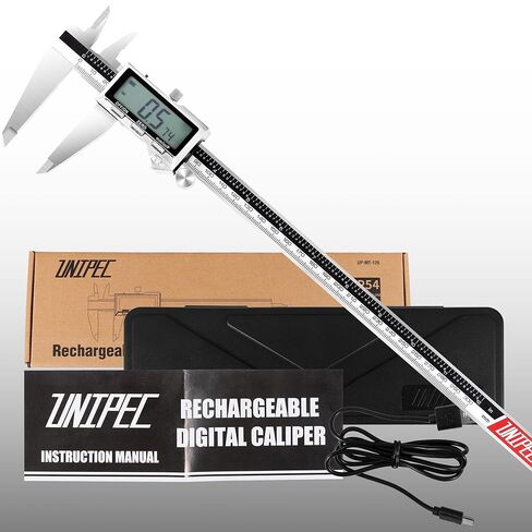 فرجار قابل لإعادة الشحن مقاس 12 بوصة، أداة قياس ميكرومتر من الفولاذ المقاوم للصدأ مع شاشة LCD كبيرة in Kuwait